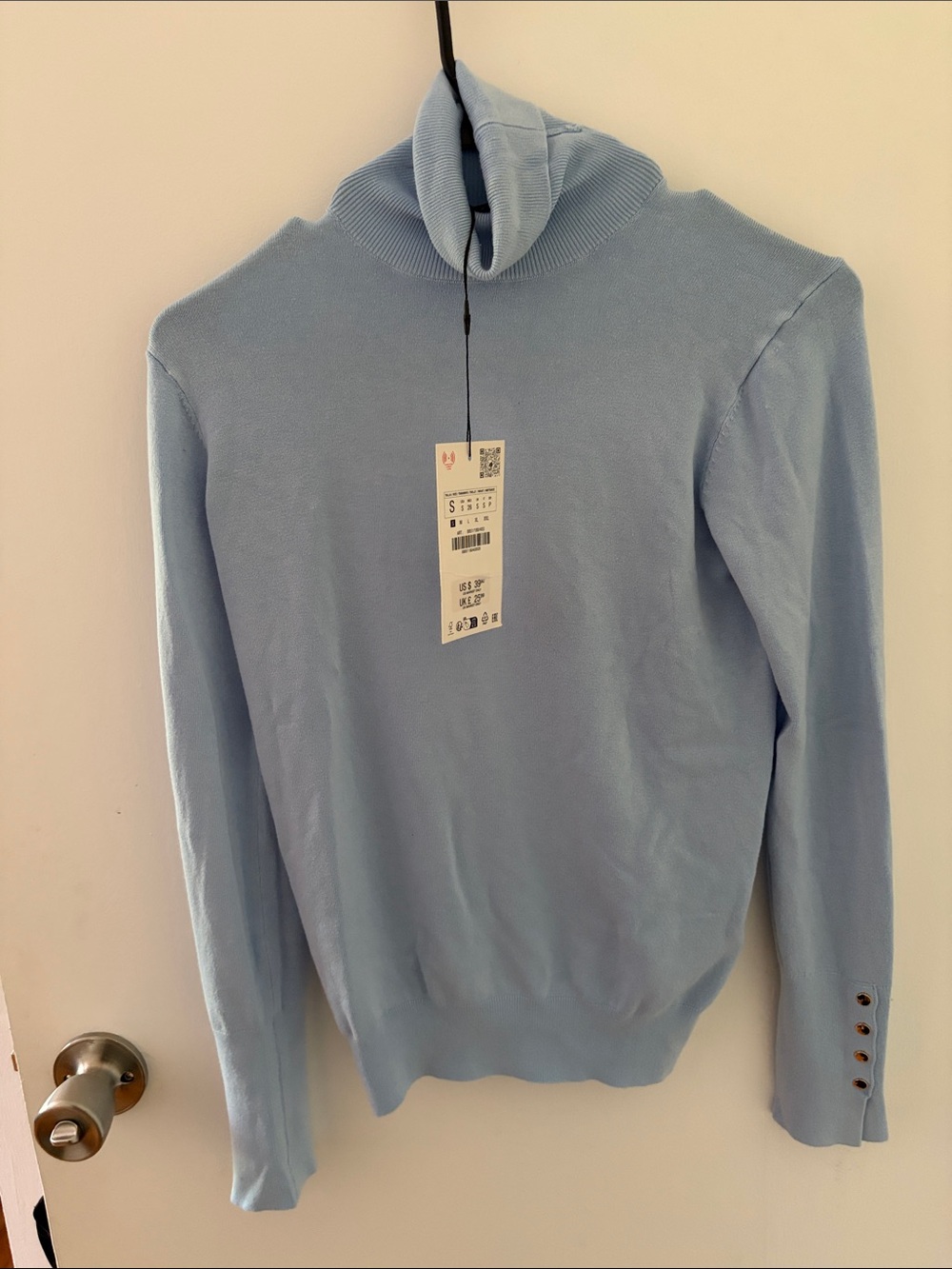 Zara Light Blue Turtleneck Sweater